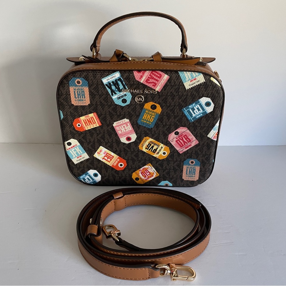 Michael Kors Jet Set Medium Logo Crossbody Bag Brown NWOT